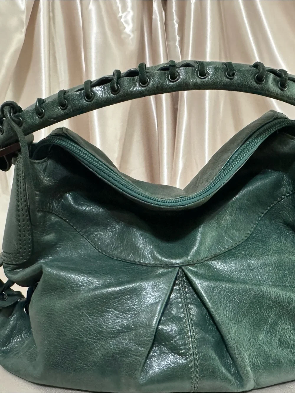 Francesco Biasia Dark Green Leather Hobo